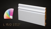H=15cm WYBRANY kolor RAL lub NCS, lakier półmat, listwa przypodłogowa z MDF - 15/2 - kolor na zamówienie