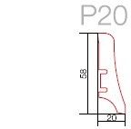 ◊ H=6cm BIAŁA OKLEINOWANA listwa przypodłogowa Elite- P20,  DŁ=2,20m - tylko od 10szt 